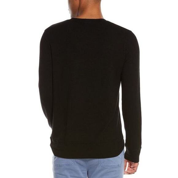 Monrow Mens XXL Supersoft Crewneck Sweatshirt Black Crew Long Sleeve - Picture 2 of 7